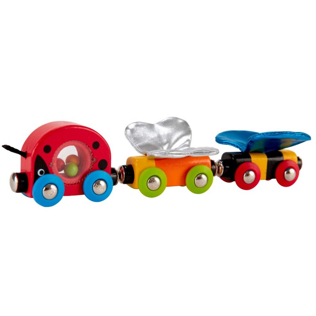 Залізниця Hape Паровозик 3 вагони "Щаслива бажа корівка та друзі" (E3806) - зображення 1