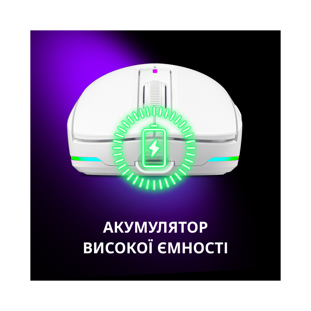 Мишка Lorgar MSA10W Wireless Gaming White (LRG-MSA10W-WH) - зображення 9