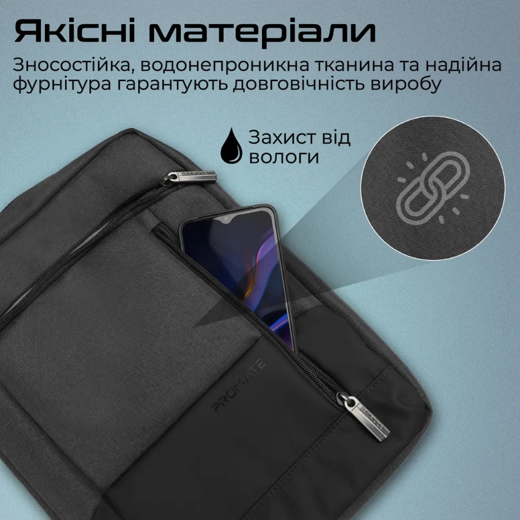 Сумка для ноутбука Promate 13.3" Satchel-HB black (satchel-hb.black) - зображення 5