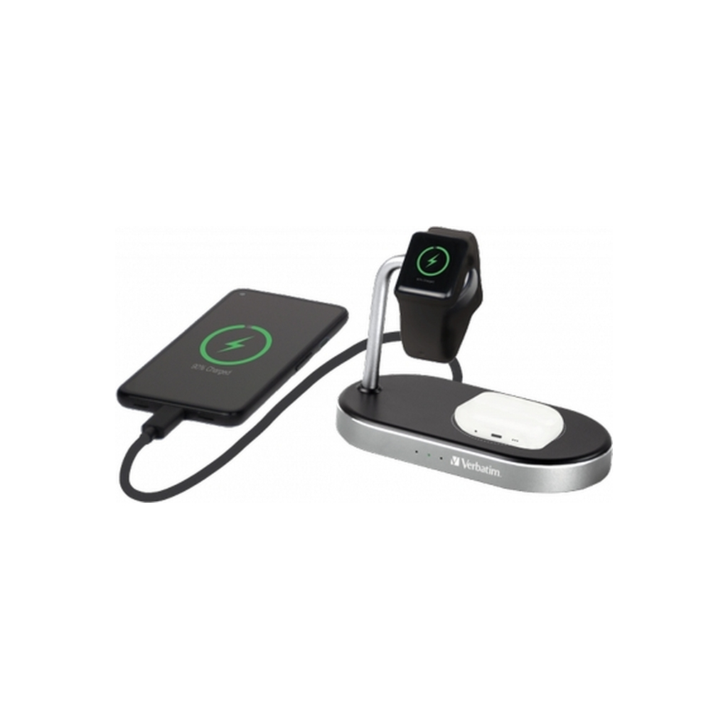 Зарядний пристрій Verbatim 3in1 Apple Watch and iPhone Charging Stand (49556) - зображення 7