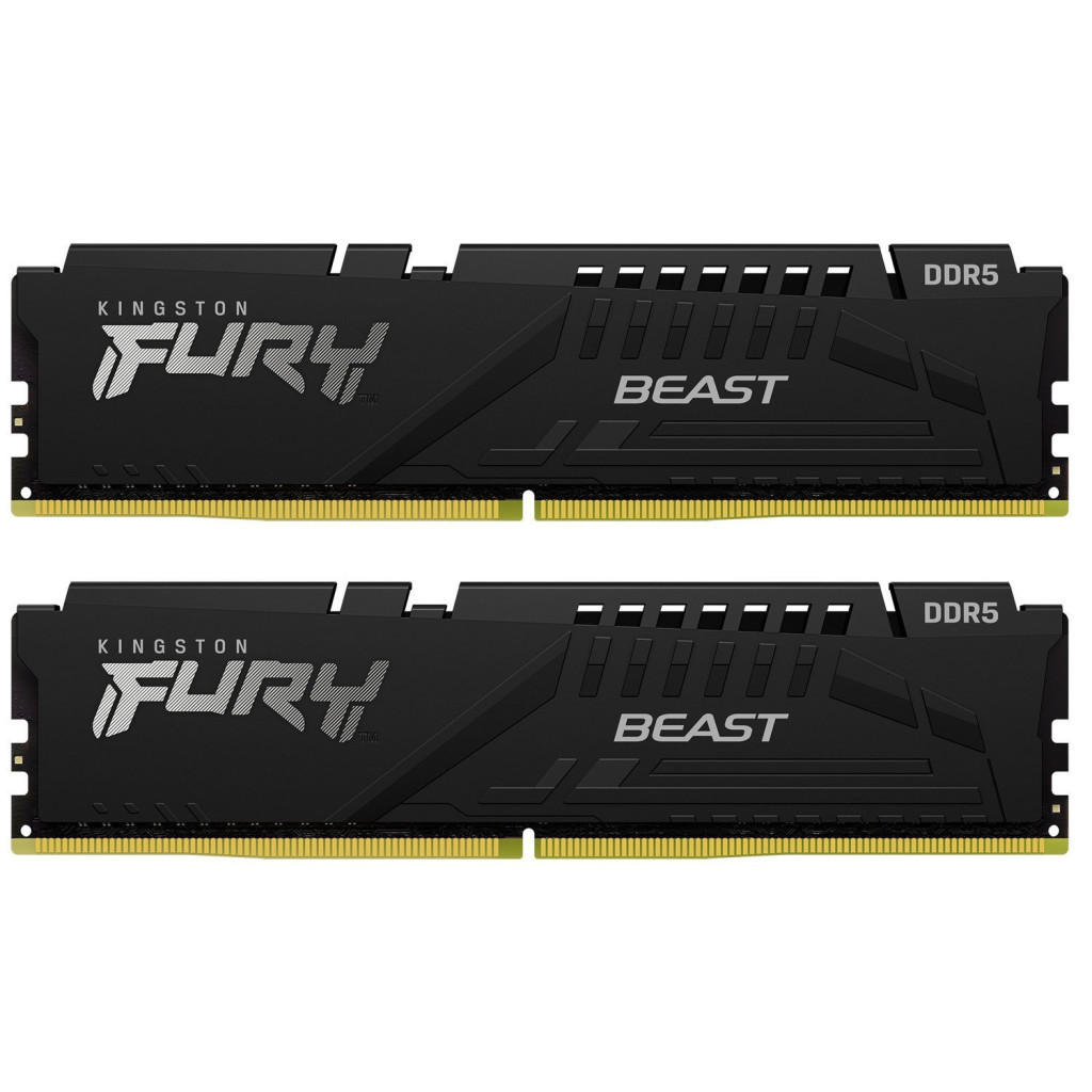 Модуль пам'яті для комп'ютера DDR5 64GB (2x32GB) 5600 MHz Beast Black Kingston Fury (ex.HyperX) (KF556C36BBEK2-64) - зображення 1
