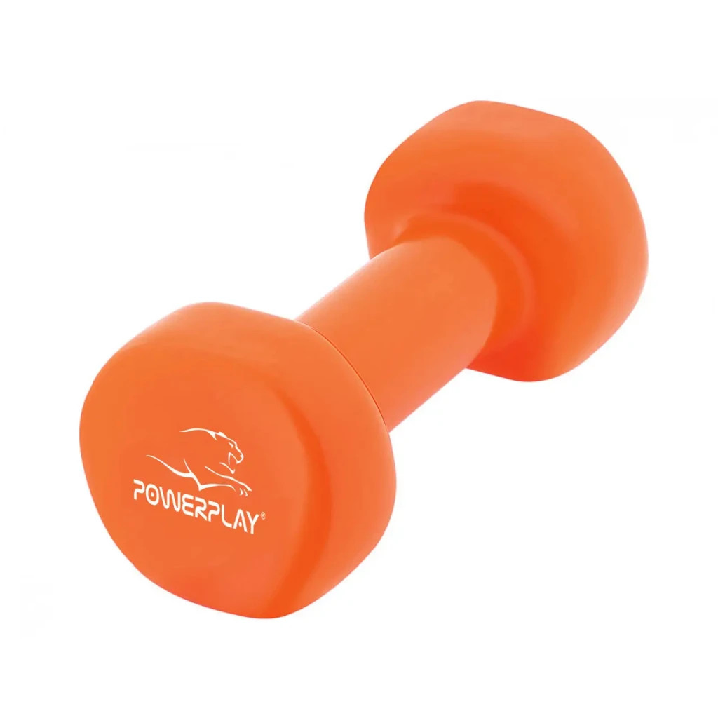 Гантель PowerPlay вінілові 4125 Achilles 2 х 4 кг Помаранчеві (PP_4125_4kg_2in) - зображення 4