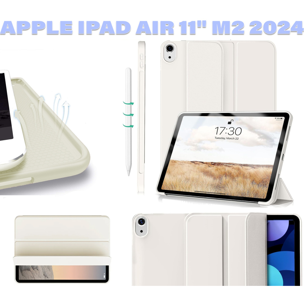 Чохол до планшета BeCover Tri Fold Soft TPU Silicone Apple iPad Air 11" M2/M3 (2024/2025) Beige (711735) - зображення 6