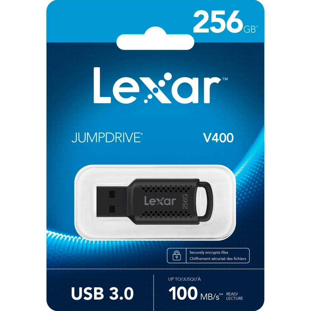USB флеш накопичувач Lexar 256GB JumpDrive V400 Black USB 3.0 (LJDV400256G-BNBNG) - зображення 3