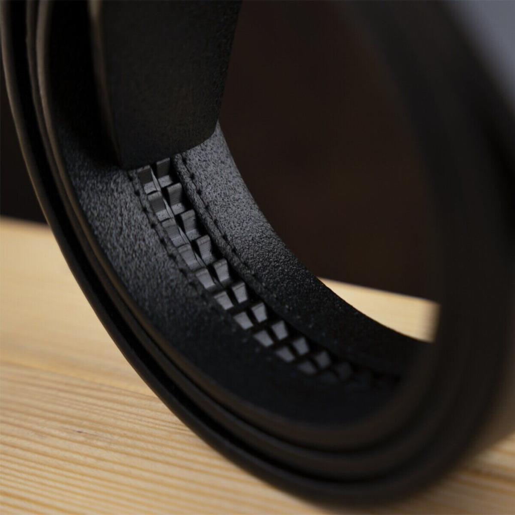 Ремінь Vintage Чоловічий з пряжкою хвиля Чорний (20336) - зображення 7