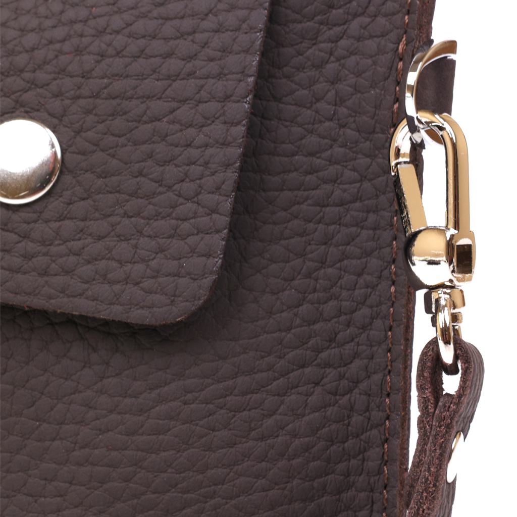 Косметичка Shvigel Шкіряна матова тревел Коричнева (16418) - зображення 6