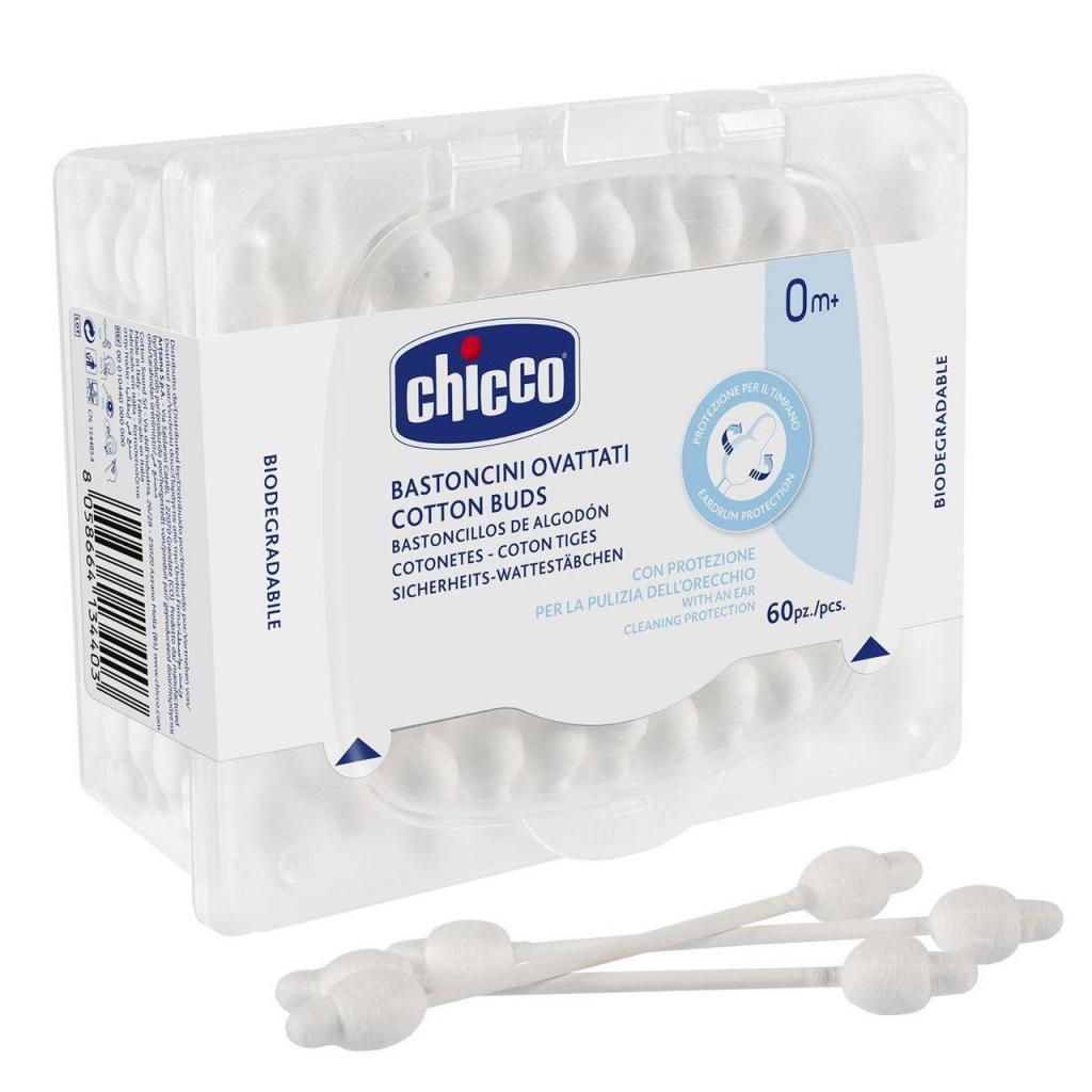 Ватні палички Chicco з обмежувачем 60 шт (10440.00) - изображение 1