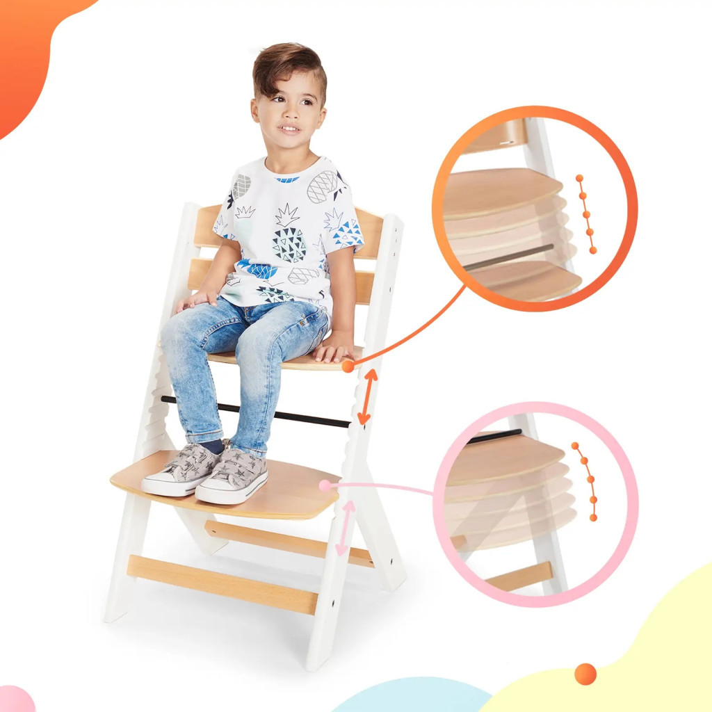 Стілець для годування Kinderkraft Enock White Wood з подушкою (5902533917242) - зображення 11