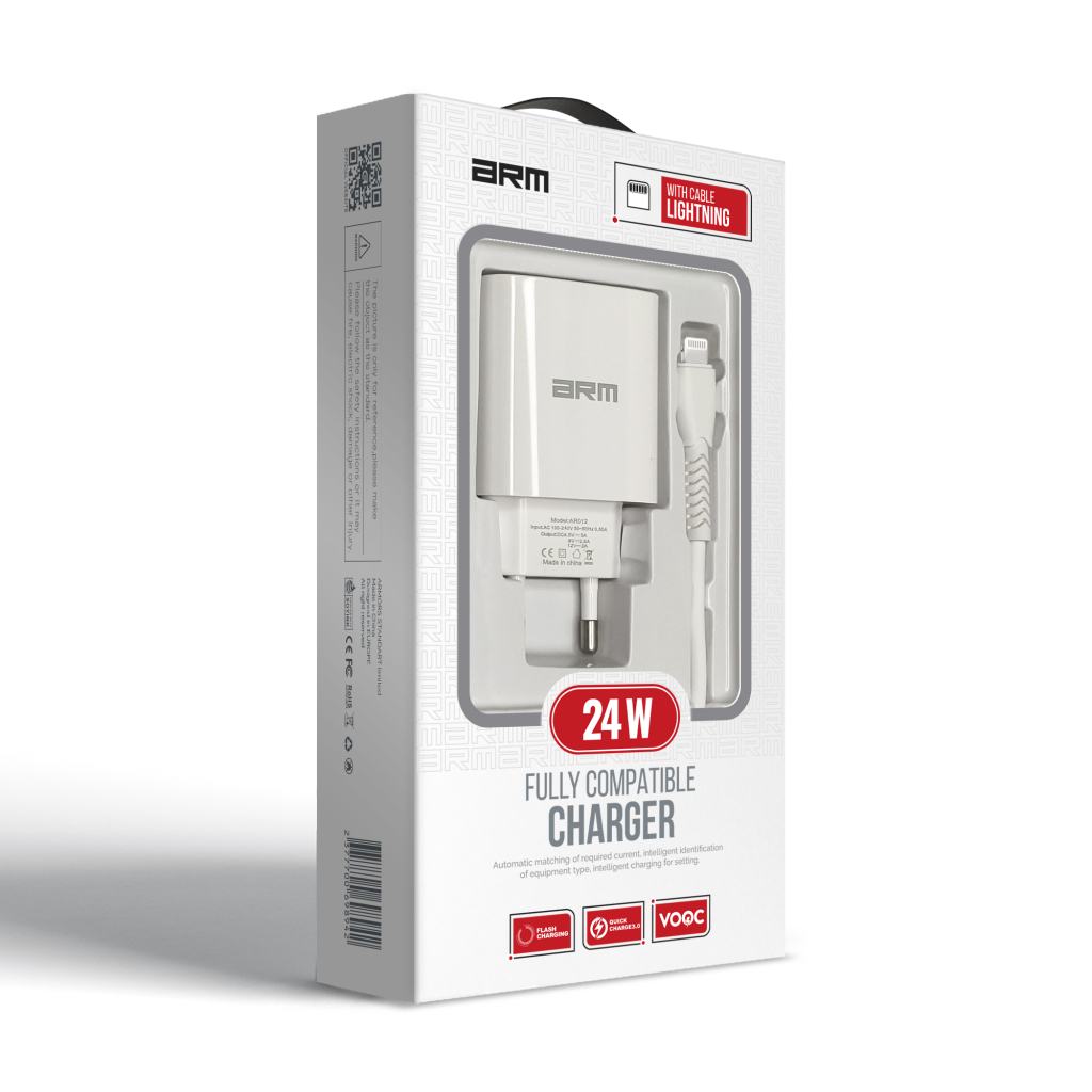 Зарядний пристрій Armorstandart AR012 Basic USB 24W + cable USB to Lightning White (ARM69894) - зображення 6