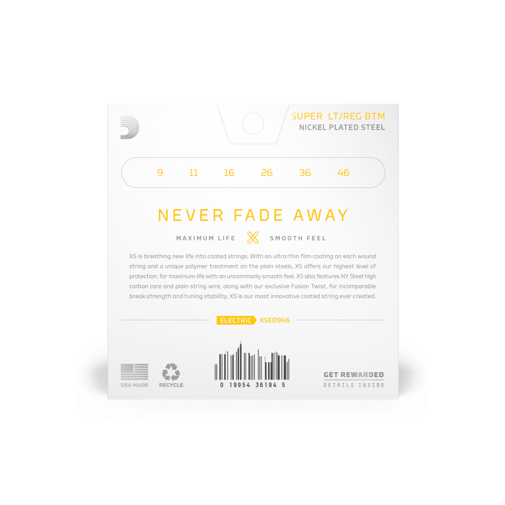 Струни для гітари D'Addario XS Coated Electric Guitar Strings Super Light Top / Regular Bottom (09-46) (XSE0946) - зображення 3