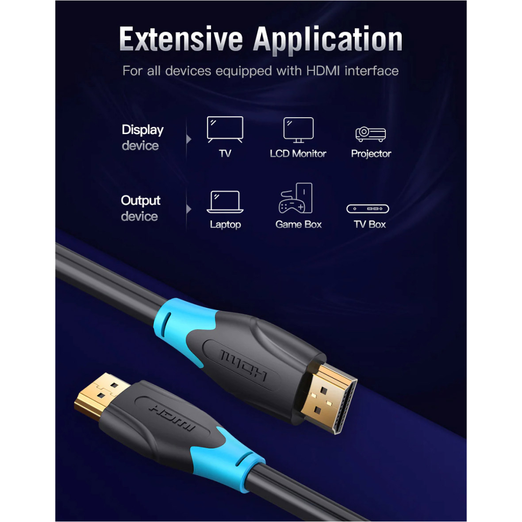 Кабель мультимедійний HDMI M to HDMI M 1.0m V2.0 Vention (AACBF) - зображення 11