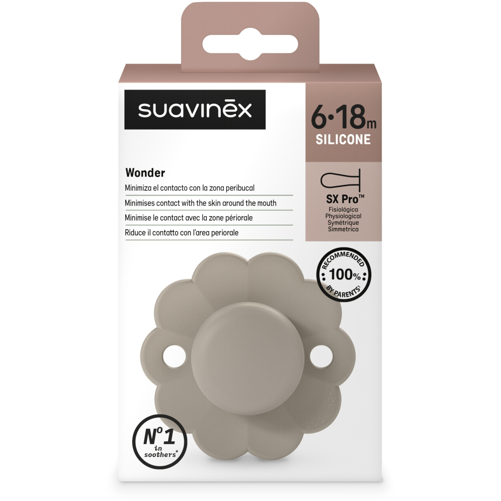 Пустушка Suavinex Wonder фізіологічна, 6-18 місяців, світло-коричн (308383) - зображення 3