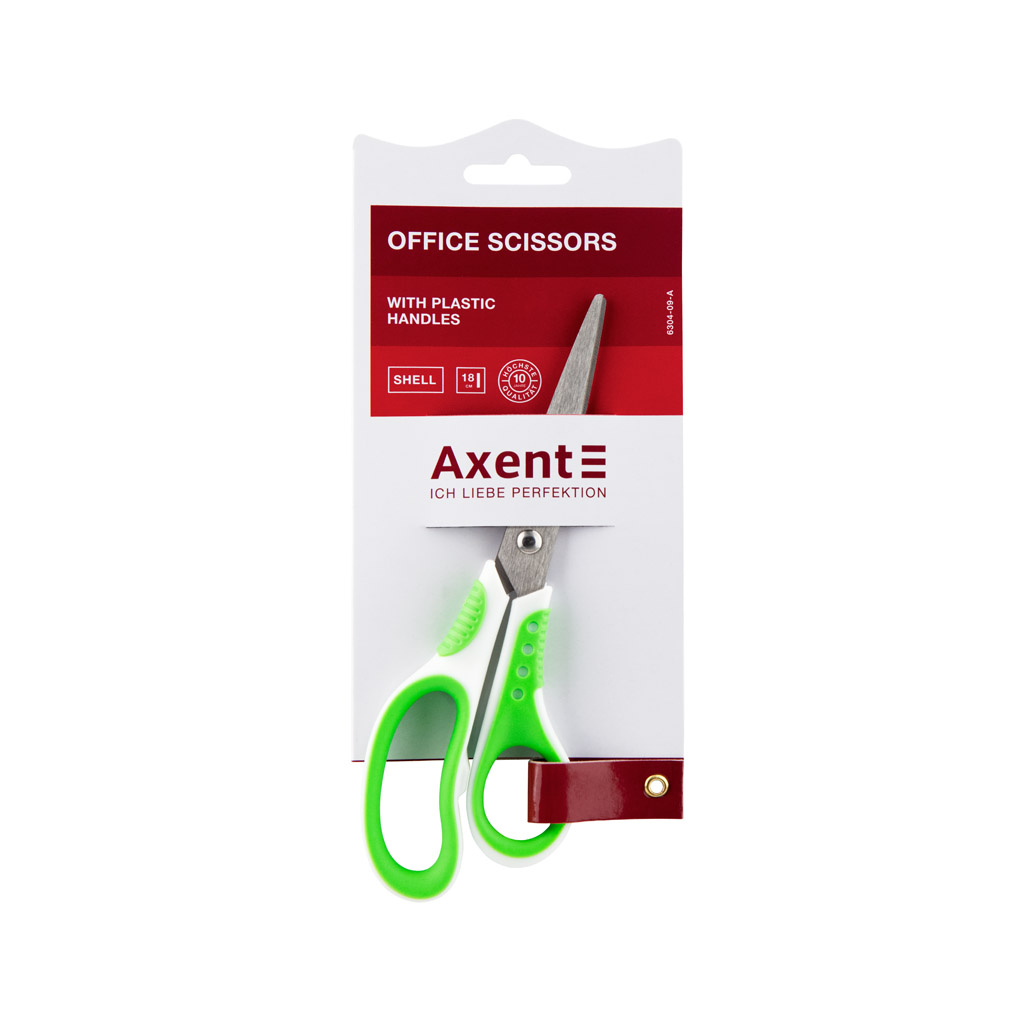 Ножиці Axent Shell, 18 см, біло-салатові (6304-09-A) - зображення 2