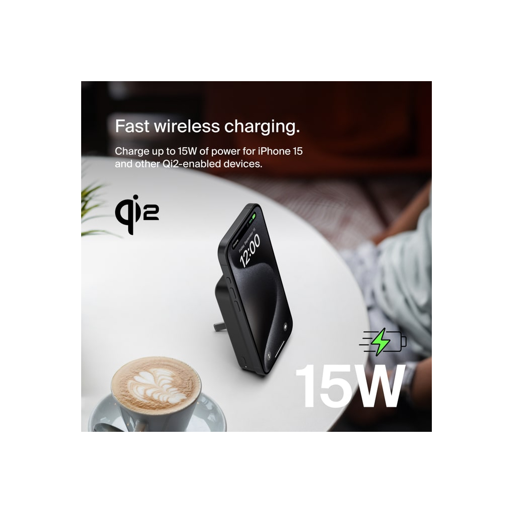 Батарея універсальна Belkin 10000mAh MagSafe Wireless Qi2 Black (BPD008BTBK) - зображення 5