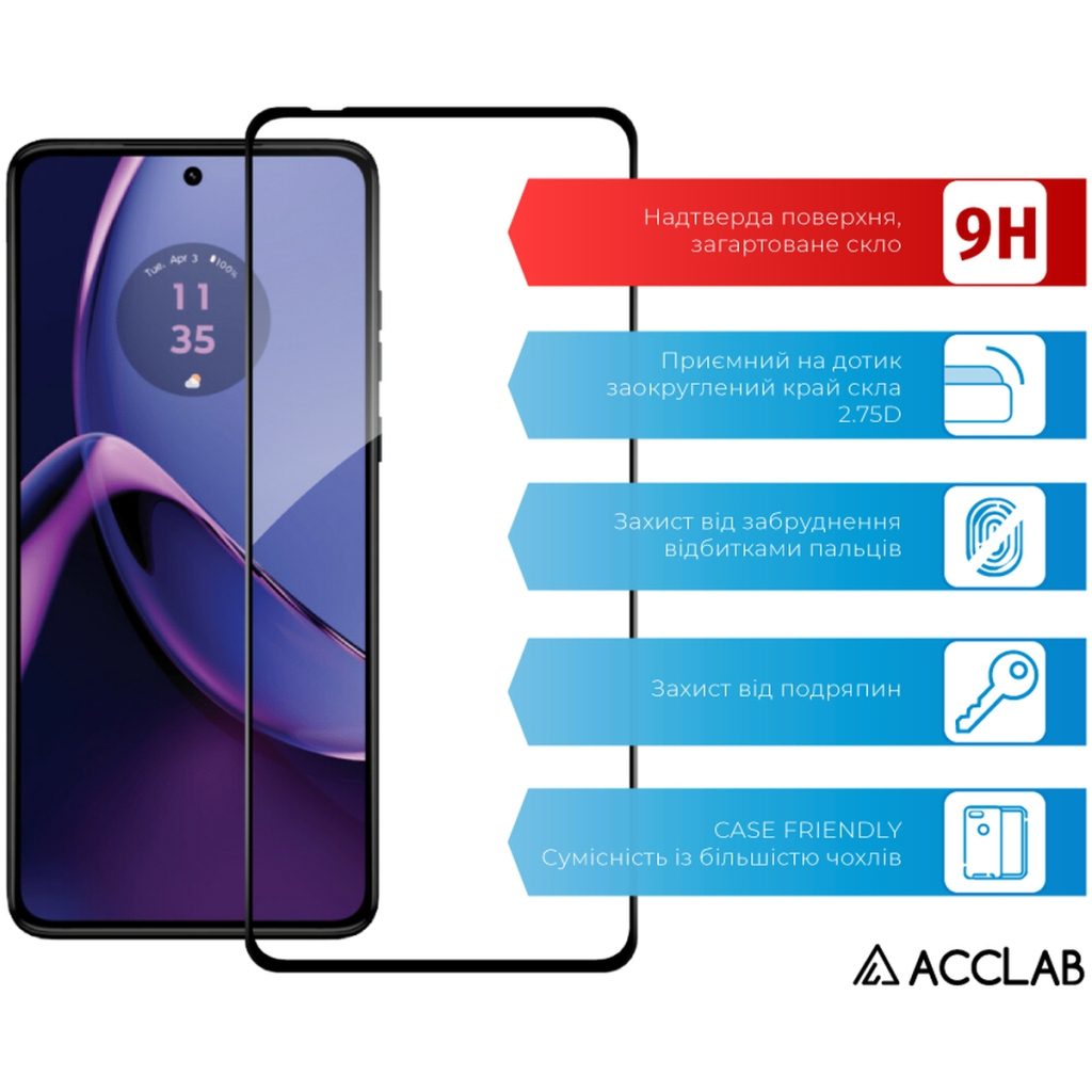 Скло захисне ACCLAB Full Glue Moto G84 Black (1283126582332) - зображення 3