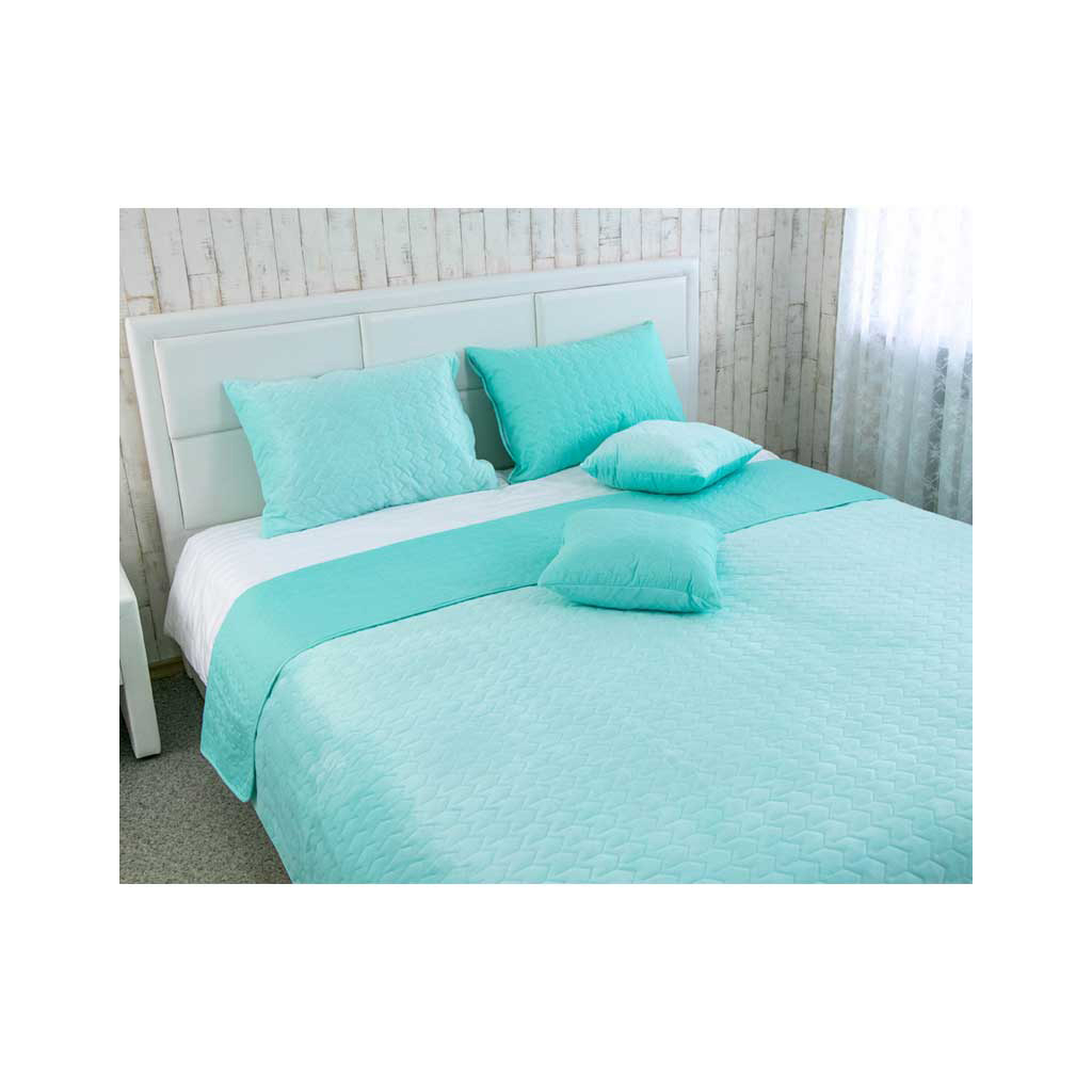 Покривало Руно двостороннє VeLour Ментолове 220х240 см (330.55_Tiffany) - зображення 1