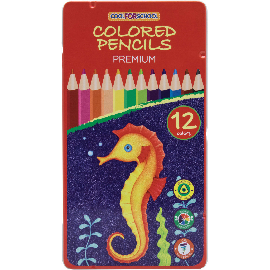 Олівці кольорові Cool For School Premium тригранні, 12 кольорів (CF15177) - зображення 1