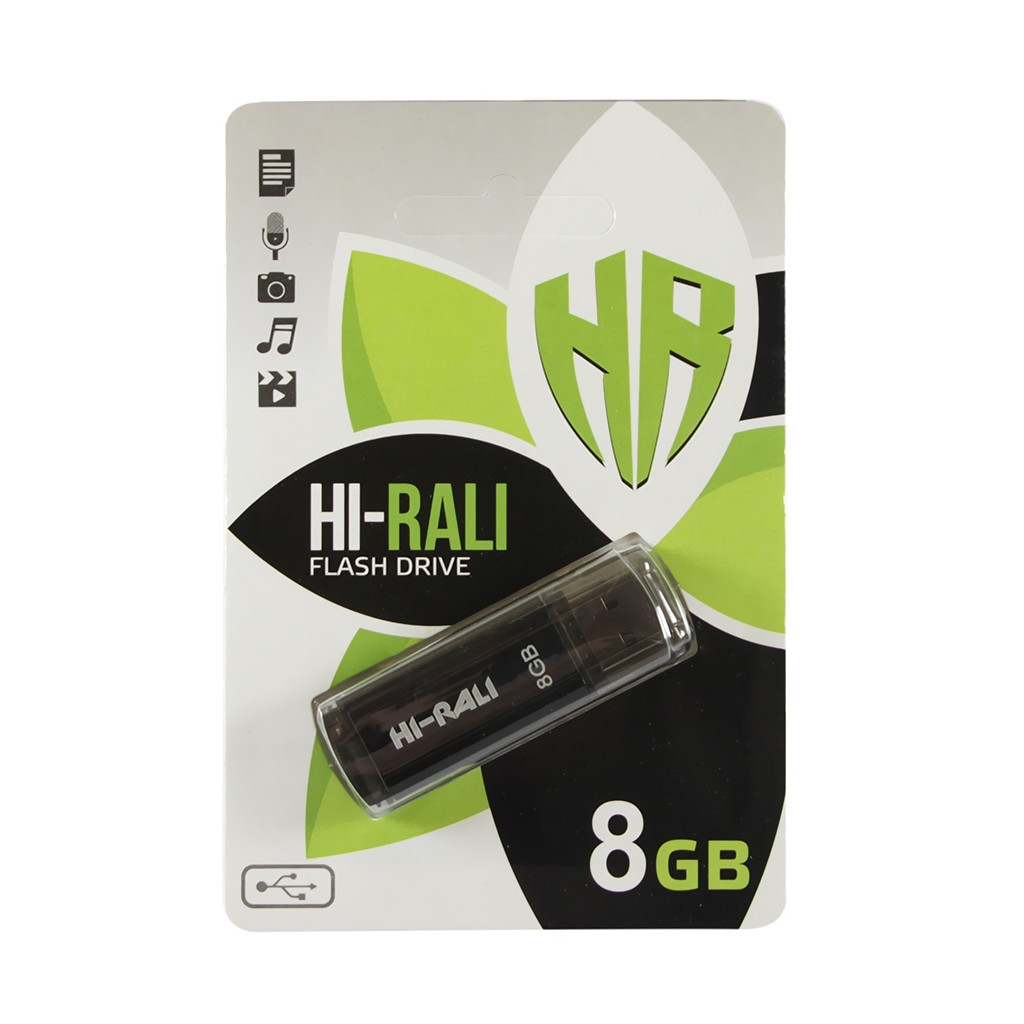 USB флеш накопичувач Hi-Rali 8GB Stark Series Black USB 2.0 (HI-8GBSTBK) - зображення 1