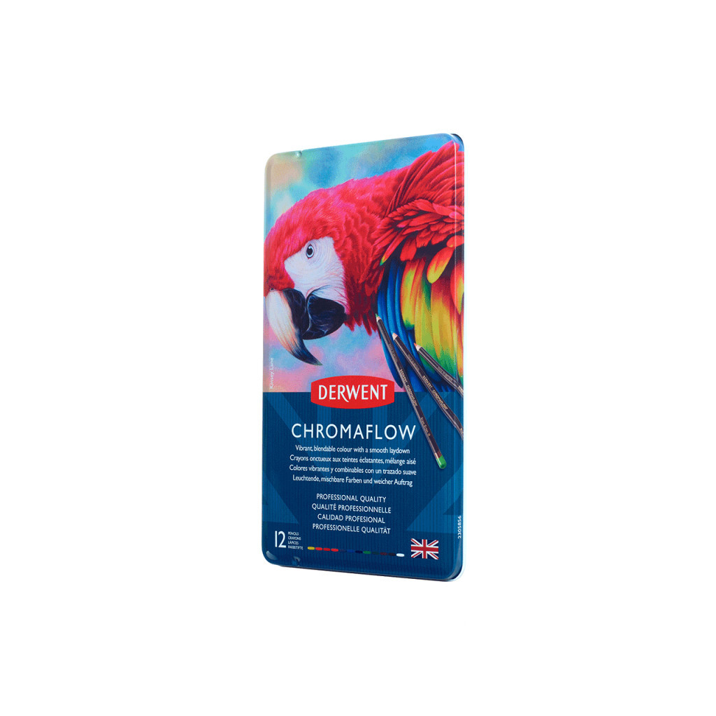 Олівці кольорові Derwent Chromaflow 12 кол. у металевому пеналі (5028252616119) - изображение 3
