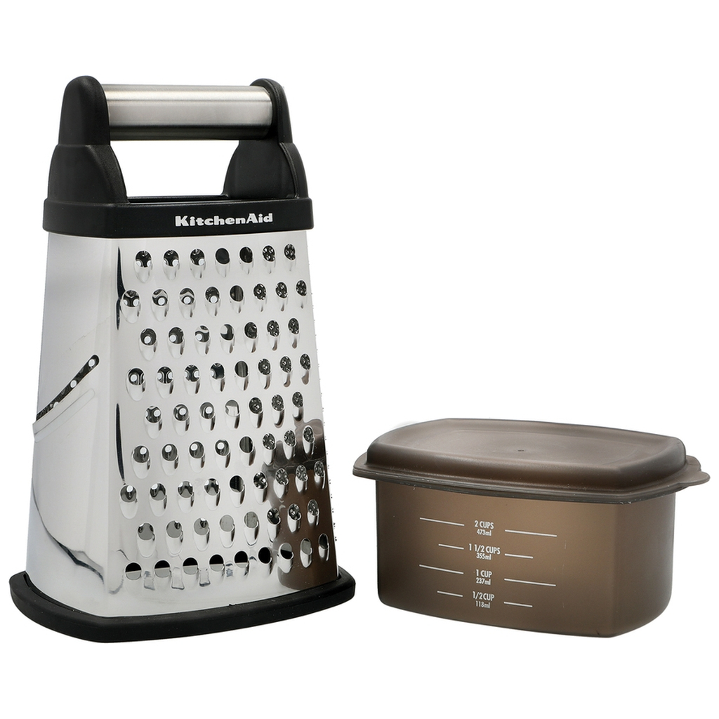 Терка KitchenAid Universal чотирьохстороння з контейнером, чорна (KQG300OSOBE) - изображение 5