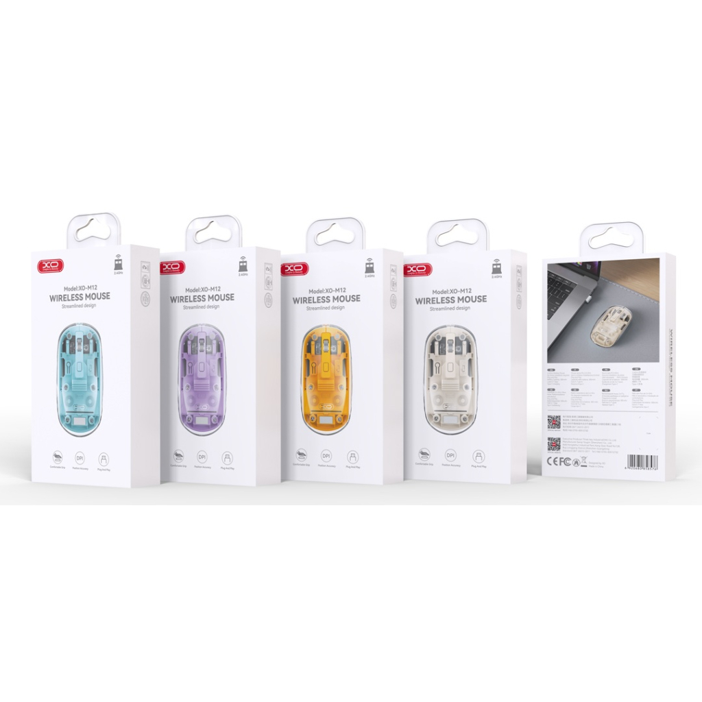 Мишка XO M12 Wireless Transparent/White (M12 White) - зображення 3