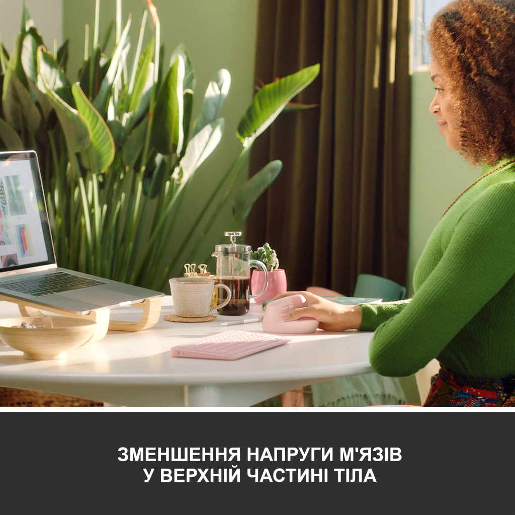 Мишка Logitech Lift Vertical Ergonomic Wireless/Bluetooth Rose (910-006478) - зображення 4