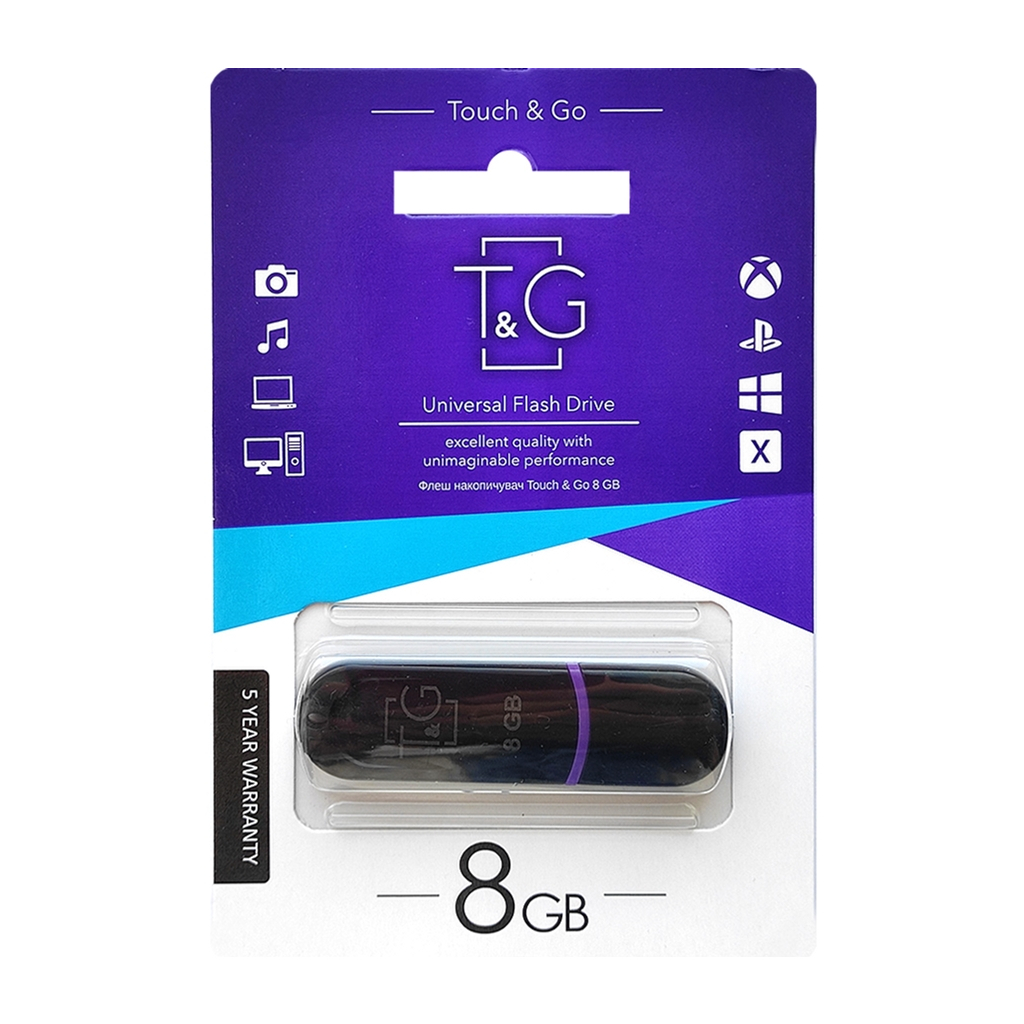 USB флеш накопичувач T&G 8GB 012 Classic Series Black USB 2.0 (TG012-8GBBK) - зображення 2