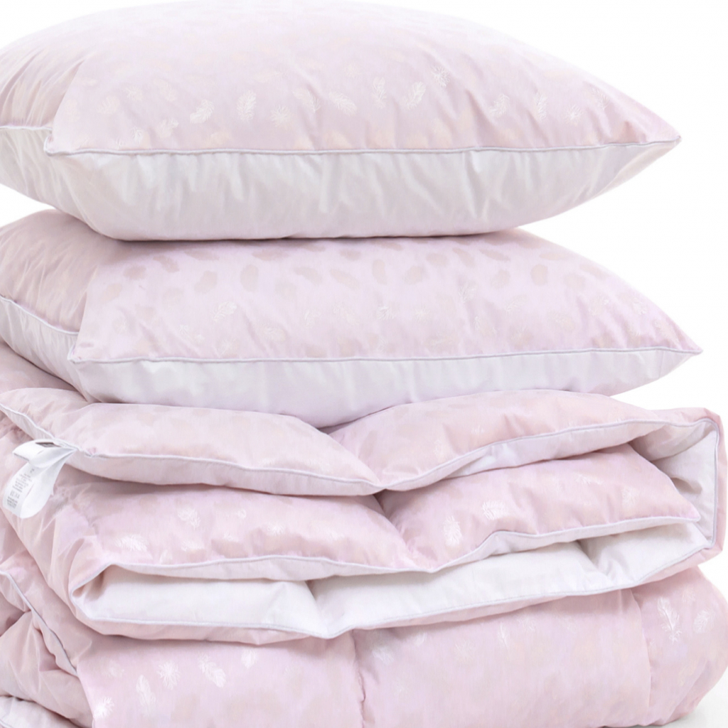 Ковдра MirSon Набір №2171 Bio-Pink Зима 90% пух 140х205 + подушки (2200003022452) - зображення 1