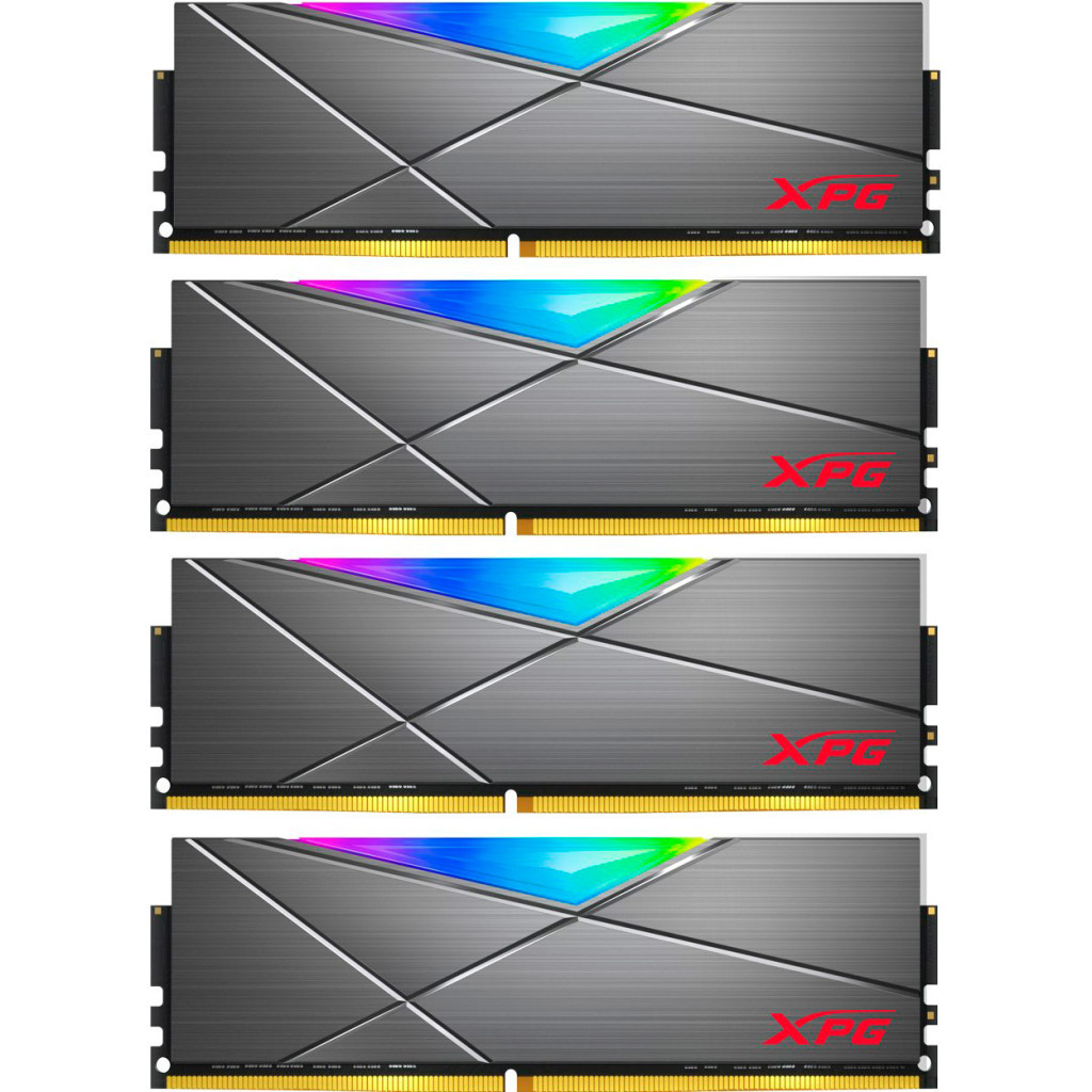 Модуль пам'яті для комп'ютера DDR4 64GB (4x16GB) 3600 MHz XPG Spectrix D50 RGB Tungsten ADATA (AX4U360016G18I-QCTG50) - зображення 1