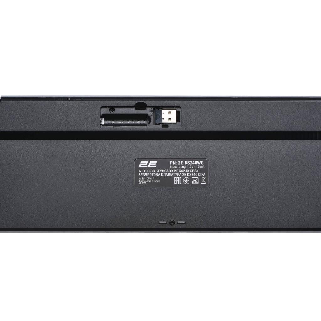 Клавіатура 2E KS240 Wireless/Bluetooth Grey (2E-KS240WG) - зображення 10