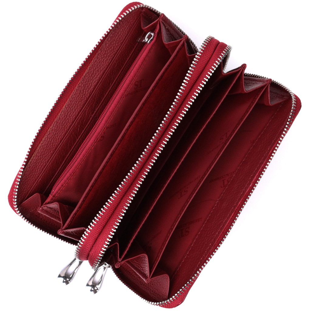 Гаманець ST Leather З лакованої натуральної шкіри Червоний (22692) - зображення 7