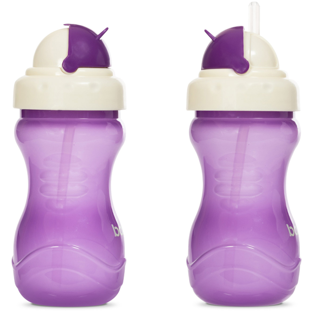 Поїльник-непроливайка Baboo із силіконовою соломинкою, 360 мл, 9 + (фіолетова) (8-128) - зображення 3