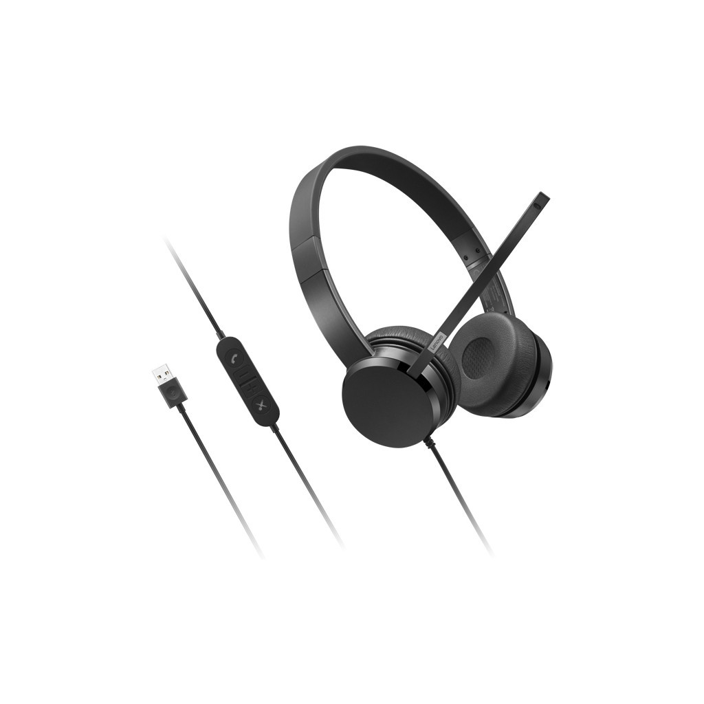 Навушники Lenovo USB-A Wired Stereo On-Ear Black (4XD1K18260) - зображення 5