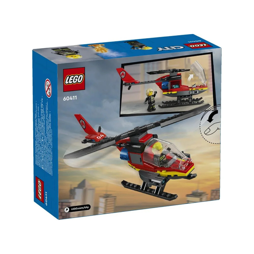 Конструктор LEGO City Пожежний рятувальний гелікоптер 85 деталей (60411) - зображення 1