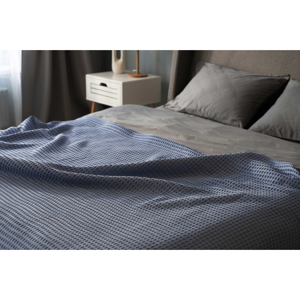 Плед Ardesto Pique 100% бавовна блакитний 160х230 см (ART0816PB) - зображення 5