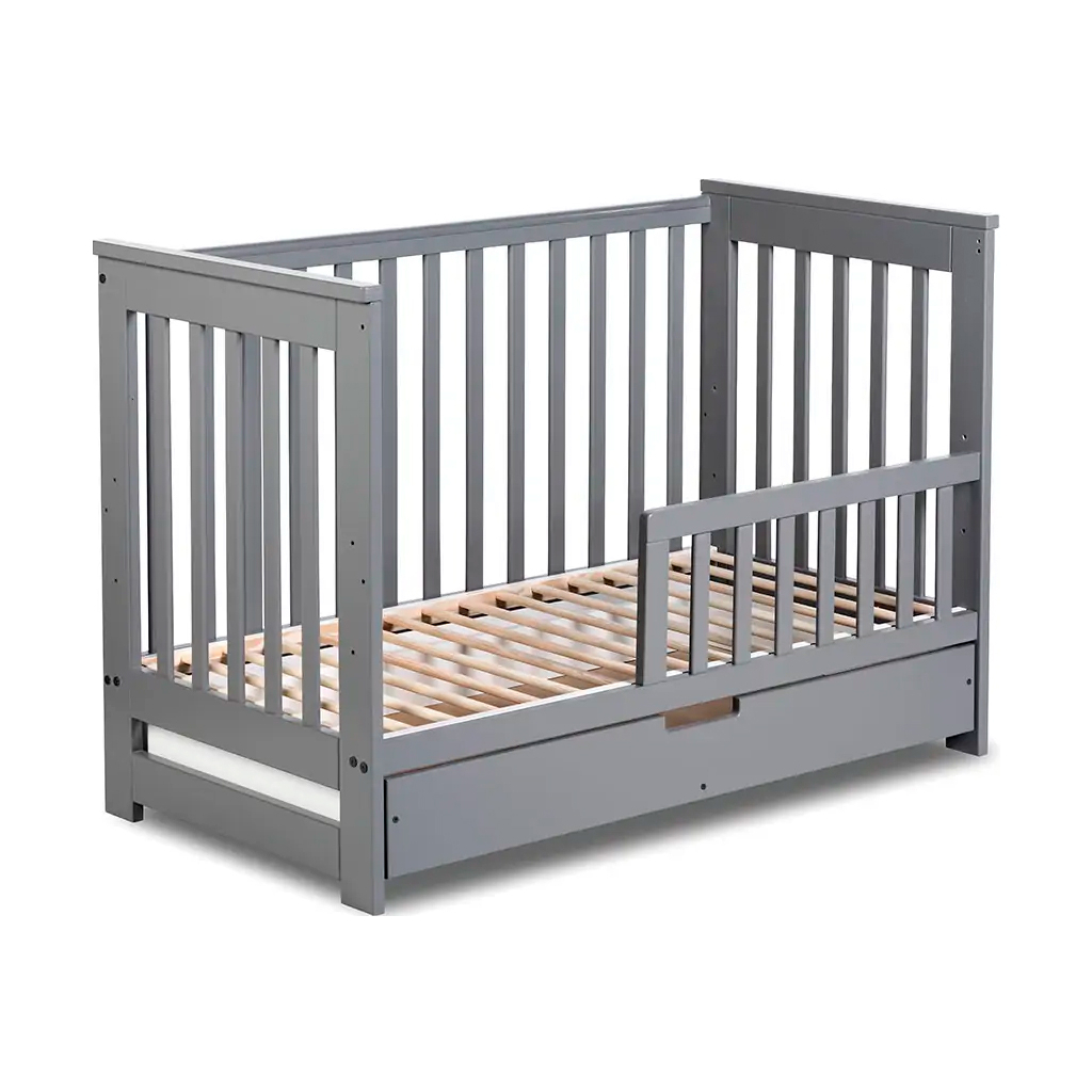 Ліжечко Klups Iwo з шухлядою та перегородкою 120 х 60 см Графітове (IWO1) - зображення 3