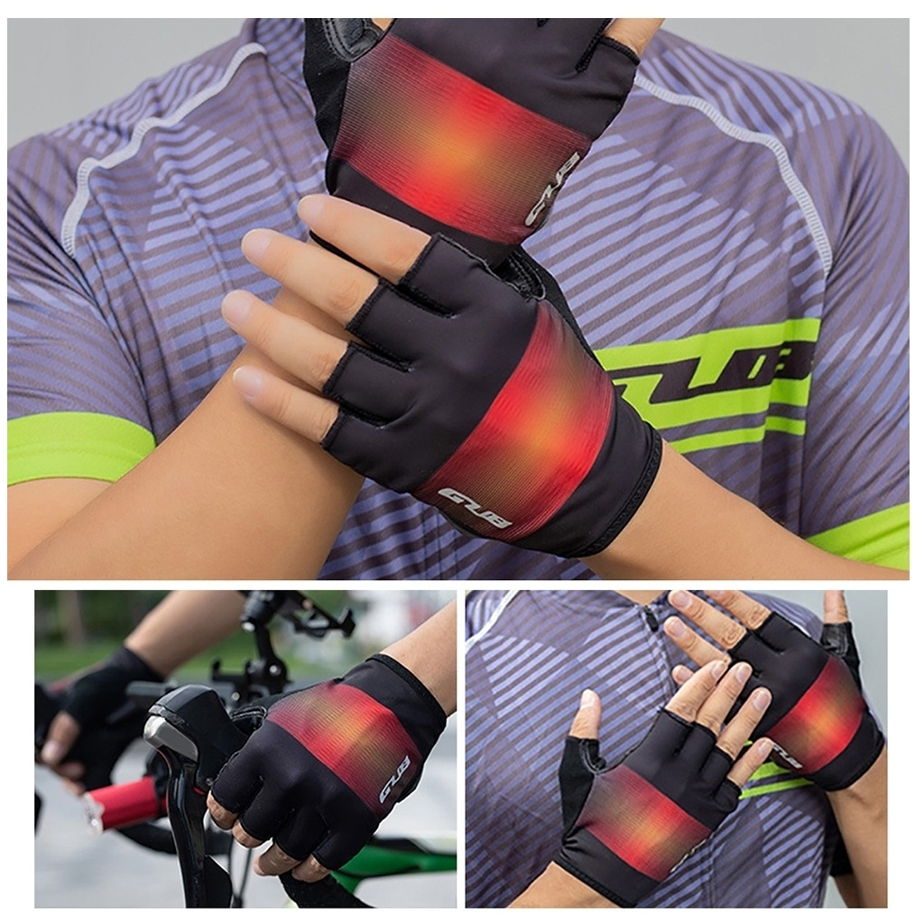 Велорукавиці GUB Gradient З гелем Чорний/Червоний XL (CLO-066) - зображення 2