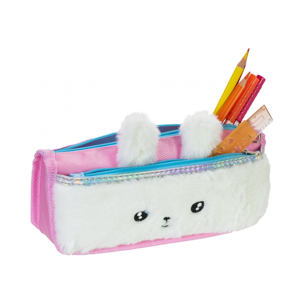 Пенал Cool For School плюшевий 2 відділення білий (CF86976) - зображення 2