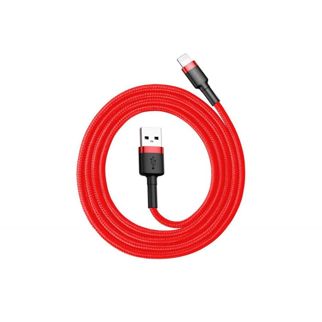 Дата кабель USB 2.0 AM to Lightning 1.0m Cafule 2.4A red+red Baseus (CALKLF-B09) - изображение 4