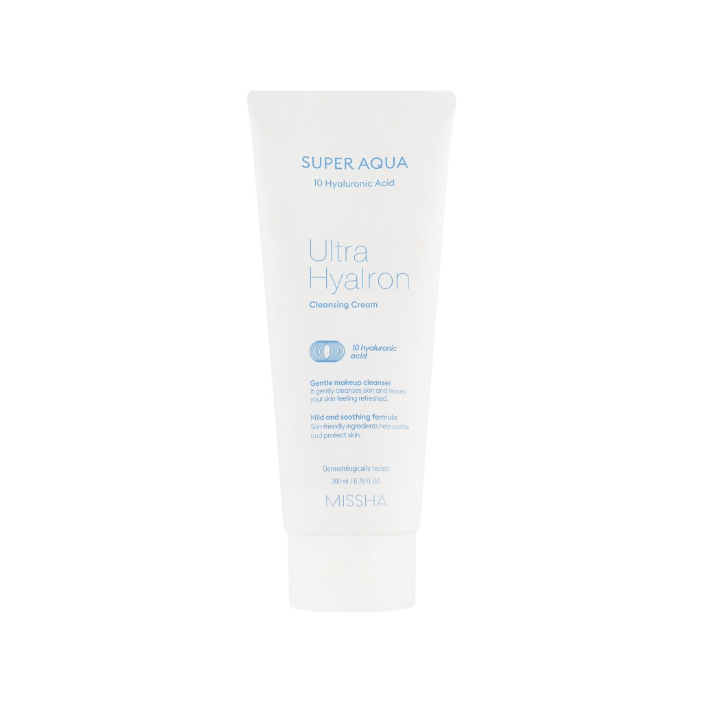 Крем для вмивання Missha Super Aqua Ultra Hyalron Cleansing Cream З гіалуроновою кислотою 200 мл (8809643507233) - зображення 1