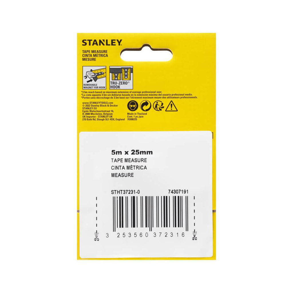 Рулетка Stanley CONTROL-LOCK, 5мх25мм, у прогумованому корпусі, з двосторонньою шкалою (STHT37231-0) - зображення 7