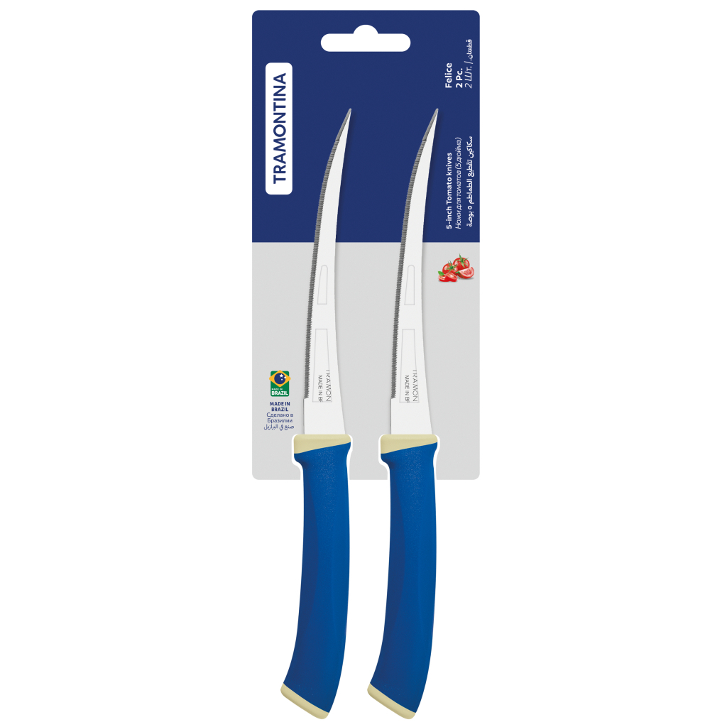 Набір ножів Tramontina Felice Blue Tomato 127 мм 2 шт (23495/215) - зображення 4