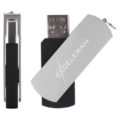 USB флеш накопичувач eXceleram 8GB P2 Series Silver/Black USB 2.0 (EXP2U2SIB08) - зображення 4