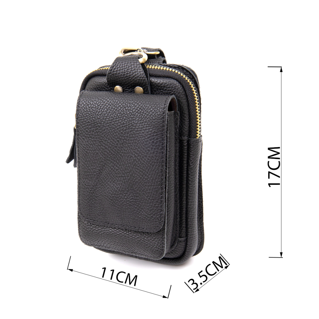 Сумка Vintage Унісекс на пояс на одне відділення Чорна (20418) - зображення 3