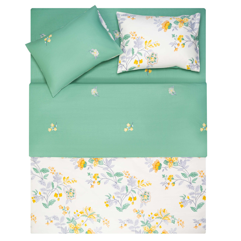 Постільна білизна Ardesto Gloria сатин квіти зелений полуторний 160х220 (ART1622FE) - зображення 4