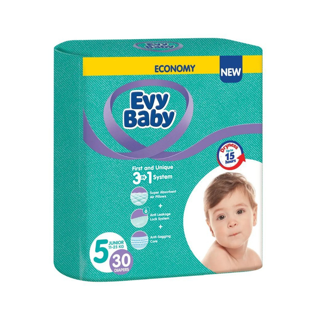 Підгузки Evy Baby Junior Twin 11-25 кг 30 шт (8683881000219) - зображення 1