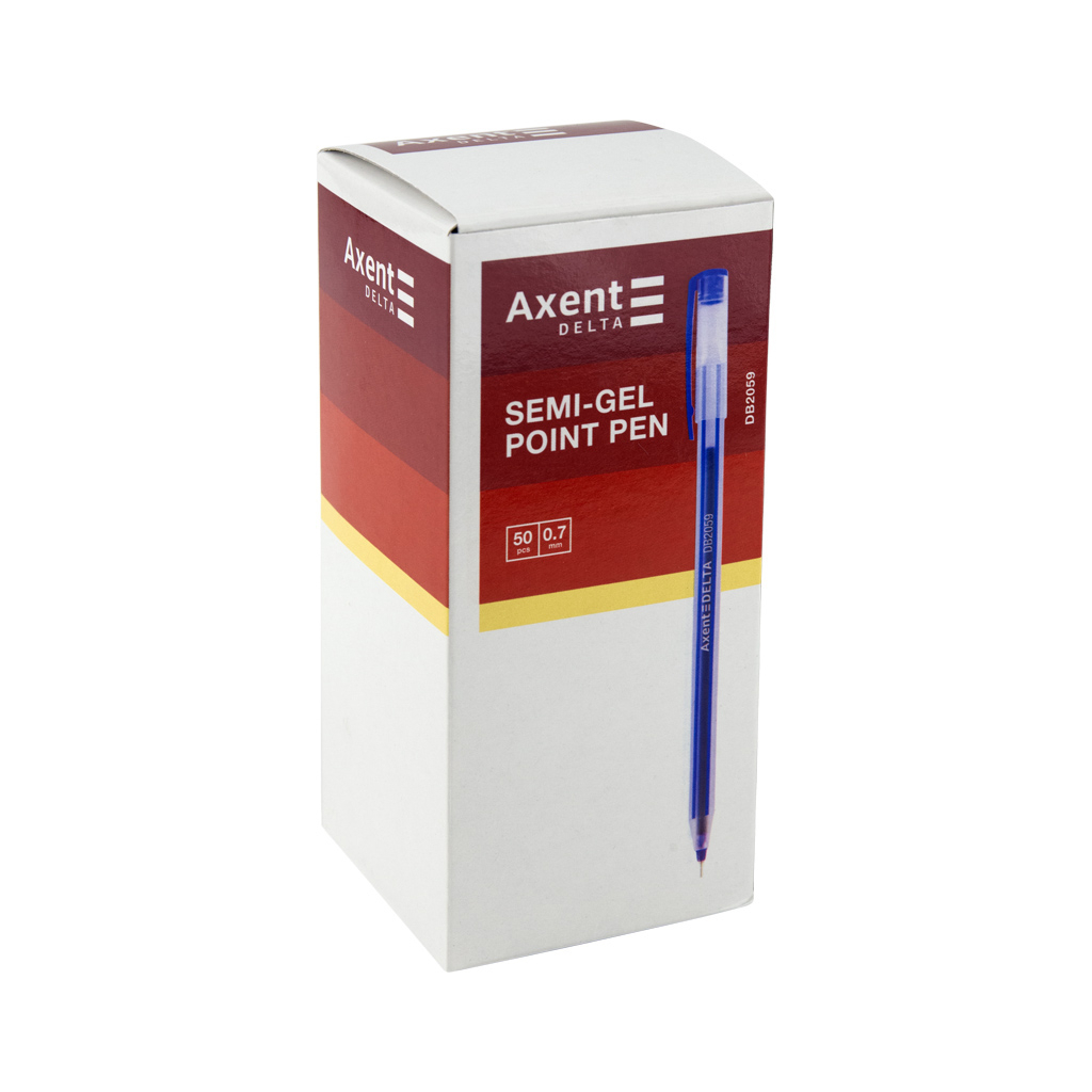 Ручка масляна Delta by Axent Синя 0.7 мм Прозорий корпус (DB2059-02) - зображення 2
