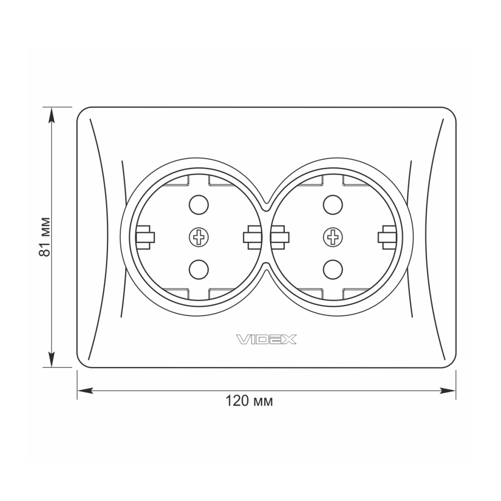 Розетка Videx BINERA 2ая с заземлением черн (VF-BNSK2G-BG) - зображення 6