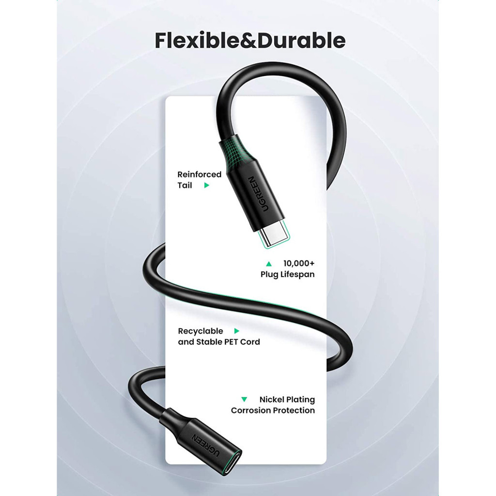 Дата кабель USB-C to USB-C 1.0m USB 3.1Gen2 100W US353 Black Ugreen (10387) - зображення 8