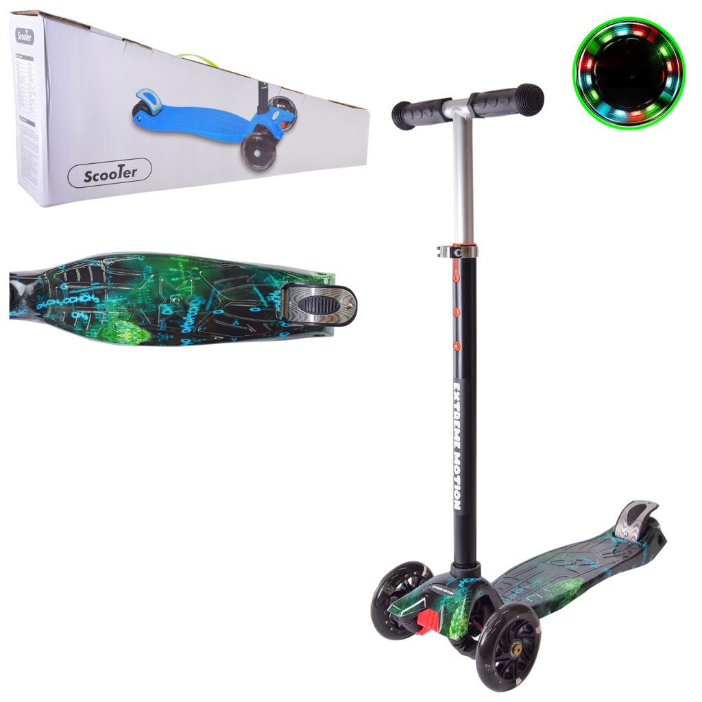 Самокат A-Toys PU, LED чорний (SC22070) - зображення 1